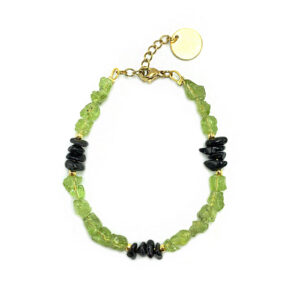 Χειροποίητο βραχιόλι με Περίδοτο και Μαύρη Τουρμαλίνη eGAIA