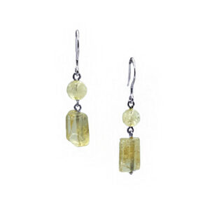 Χειροποίητα ασημένια σκουλαρίκια Κιτρίνης (Citrine) eGAIA