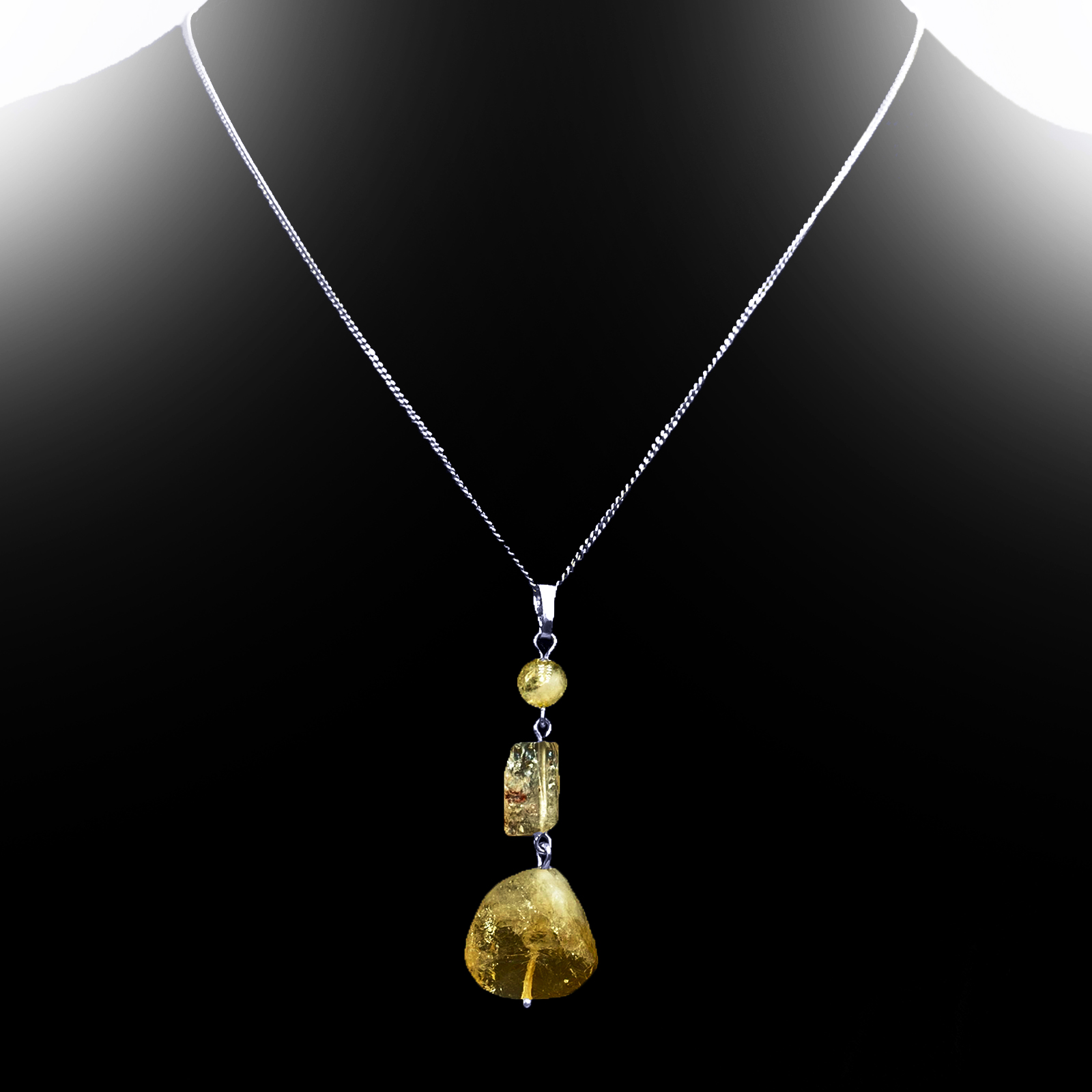 Χειροποίητο μενταγιόν Κιτρίνης (Citrine) τριπλό eGAIA
