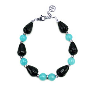 Χειροποίητο Βραχιόλι Αμαζονίτης και Μαύρος Όνυχας eGAIA