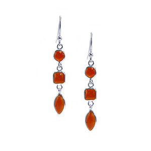 Χειροποίητα ασημένια σκουλαρίκια με Καρνεόλη (τριπλά) eGAIA