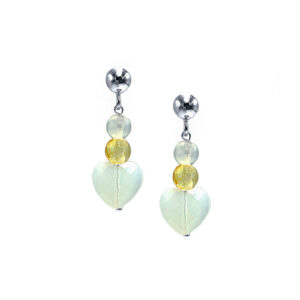 Χειροποίητα ασημένια σκουλαρίκια Φεγγαρόπετρα (Moonstone) και Κιτρίνης (Citrine) eGAIA