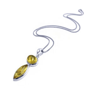 Χειροποίητο μενταγιόν Κιτρίνης (Citrine) διπλό eGAIA