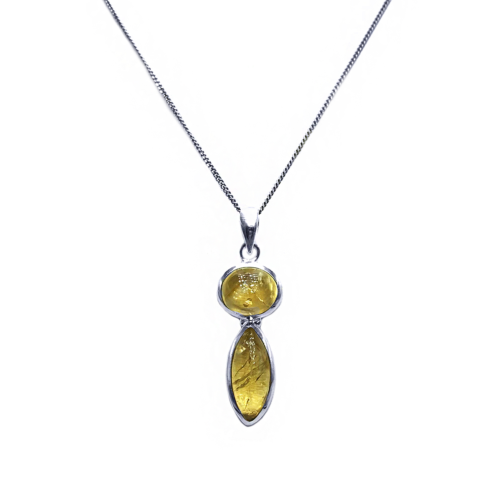 Χειροποίητο μενταγιόν Κιτρίνης (Citrine) διπλό eGAIA