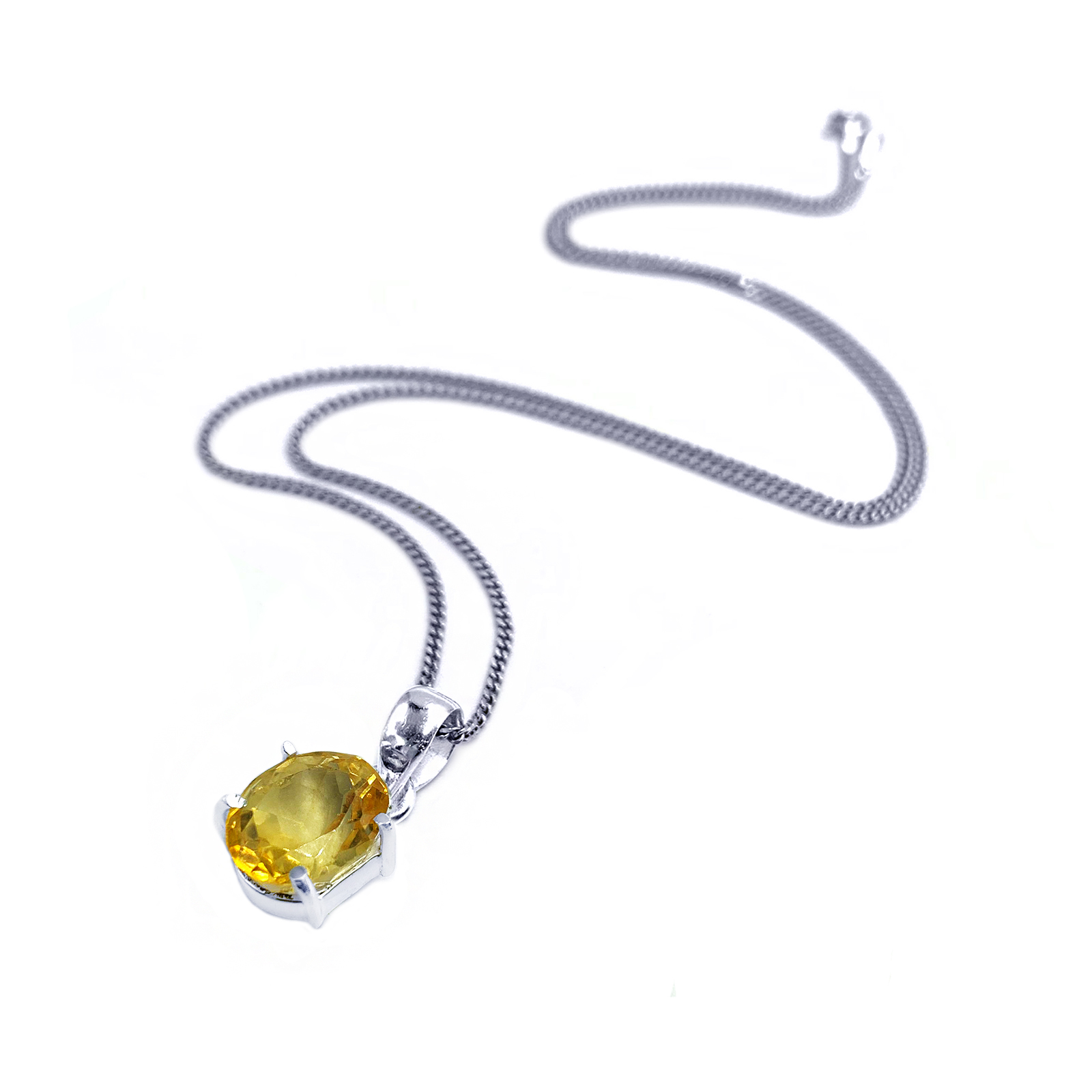 Χειροποίητο μενταγιόν Κιτρίνης (Citrine) οβάλ eGAIA