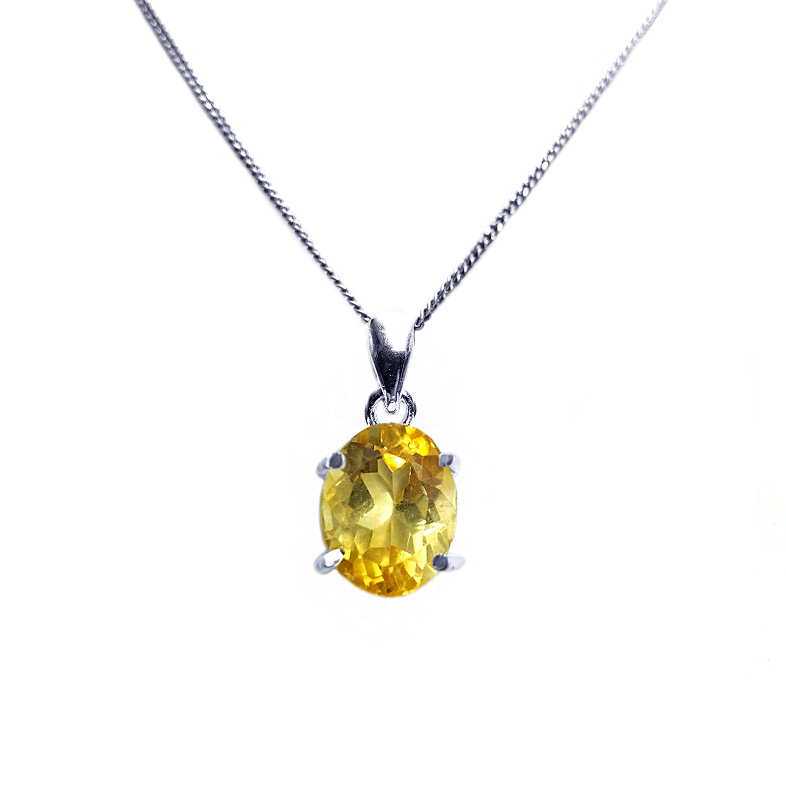 Χειροποίητο μενταγιόν Κιτρίνης (Citrine) οβάλ eGAIA
