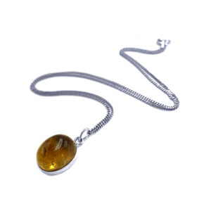 Χειροποίητο ασημένιο μενταγιόν Κιτρίνης (Citrine) eGAIA