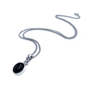 Χειροποίητο Ασημένιο μενταγιόν Μαύρος Όνυχας (οβάλ) eGAIA