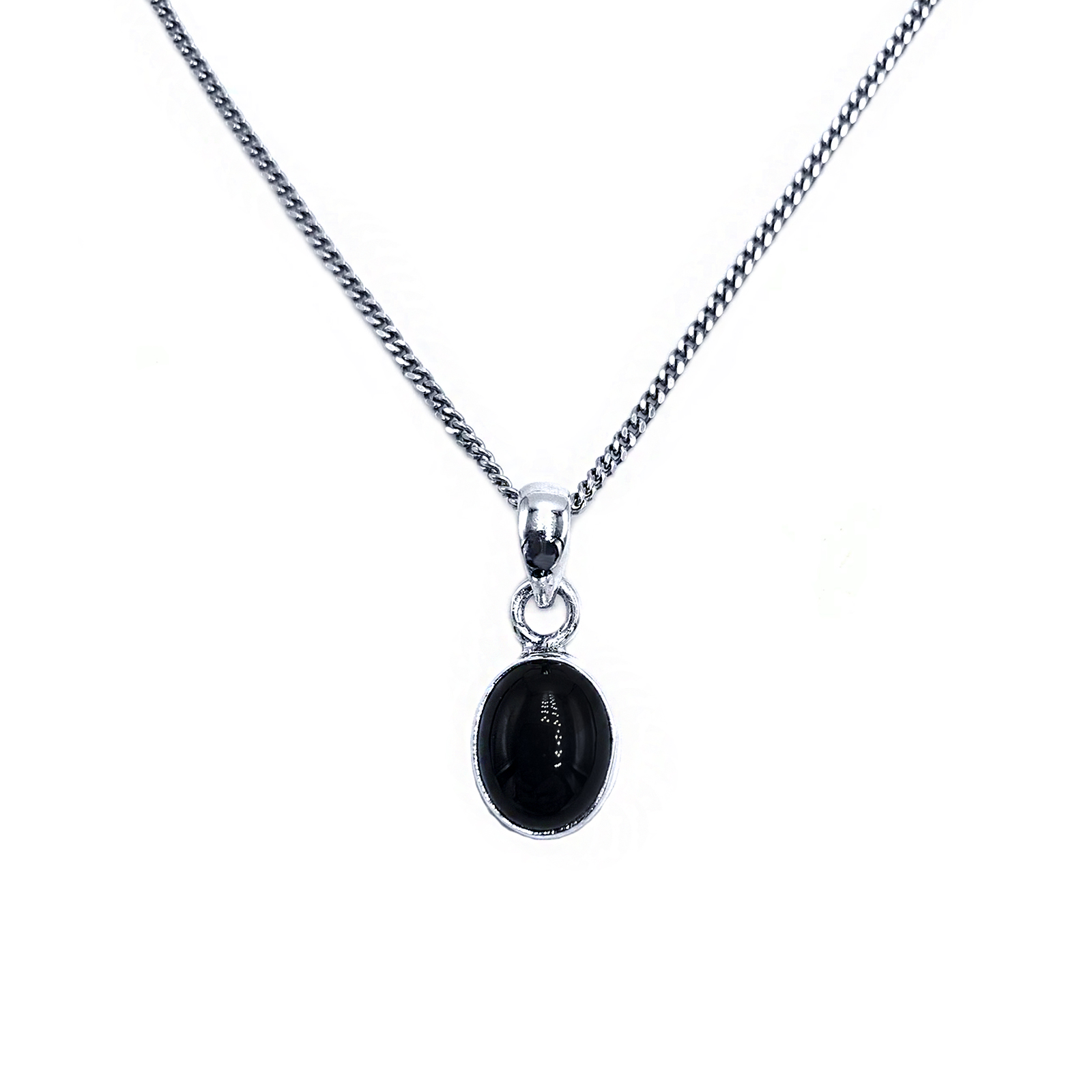 Χειροποίητο Ασημένιο μενταγιόν Μαύρος Όνυχας (οβάλ) eGAIA