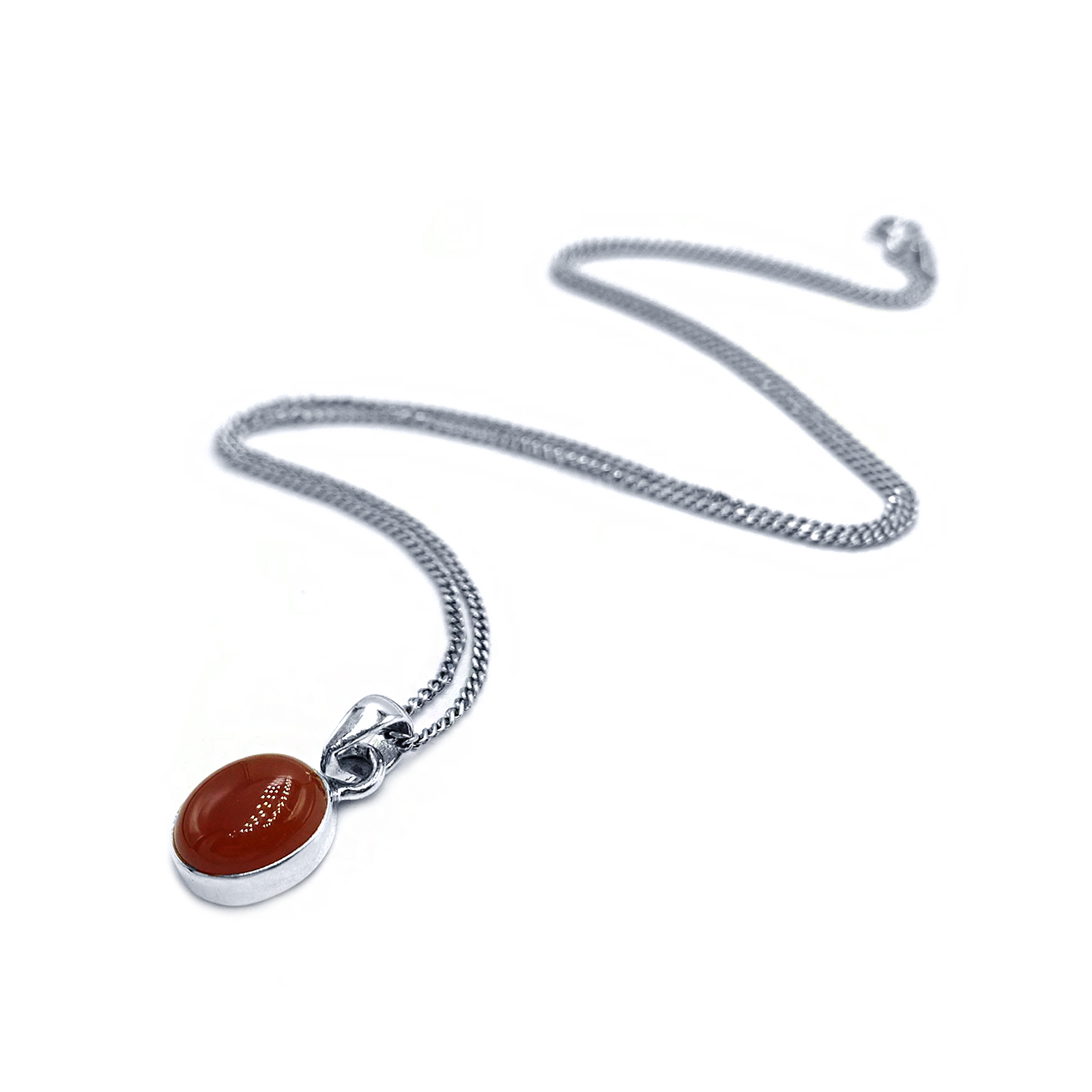 Χειροποίητο ασημένιο μενταγιόν με Καρνεόλη (οβάλ) eGAIA