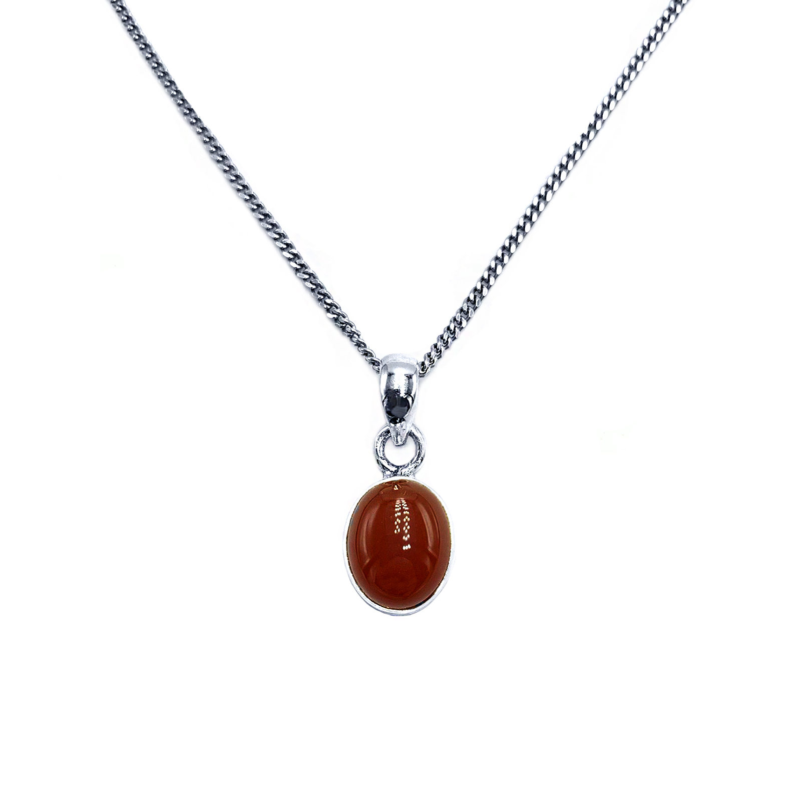 Χειροποίητο ασημένιο μενταγιόν με Καρνεόλη (οβάλ) eGAIA