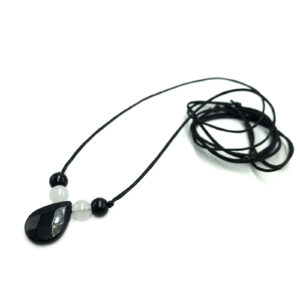 Φυλαχτό (δάκρυ ταγέ) Μαύρος Όνυχας και Λευκός Χαλαζίας