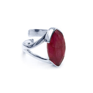Χειροποίητο ασημένιο δαχτυλίδι με Ρουμπίνι (ναβέτα) eGAIA