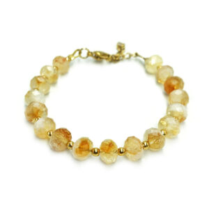 Χειροποίητο βραχιόλι Κιτρίνης (Citrine) και Αιματίτης