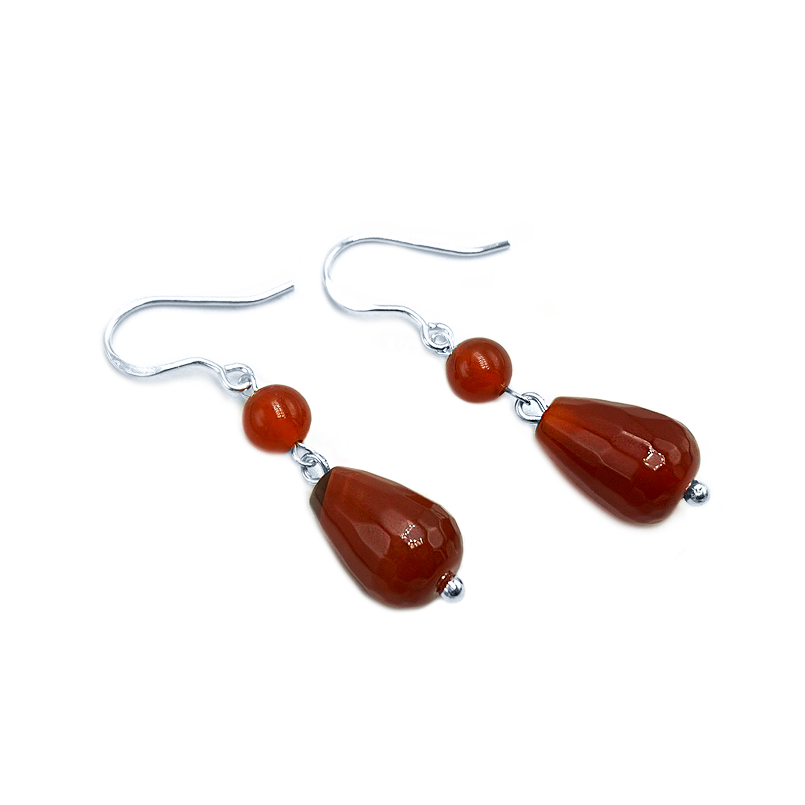 Χειροποίητα ασημένια σκουλαρίκια με Καρνεόλη eGAIA