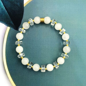 Χειροποίητο βραχιόλι Λευκός Χαλαζίας eGAIA