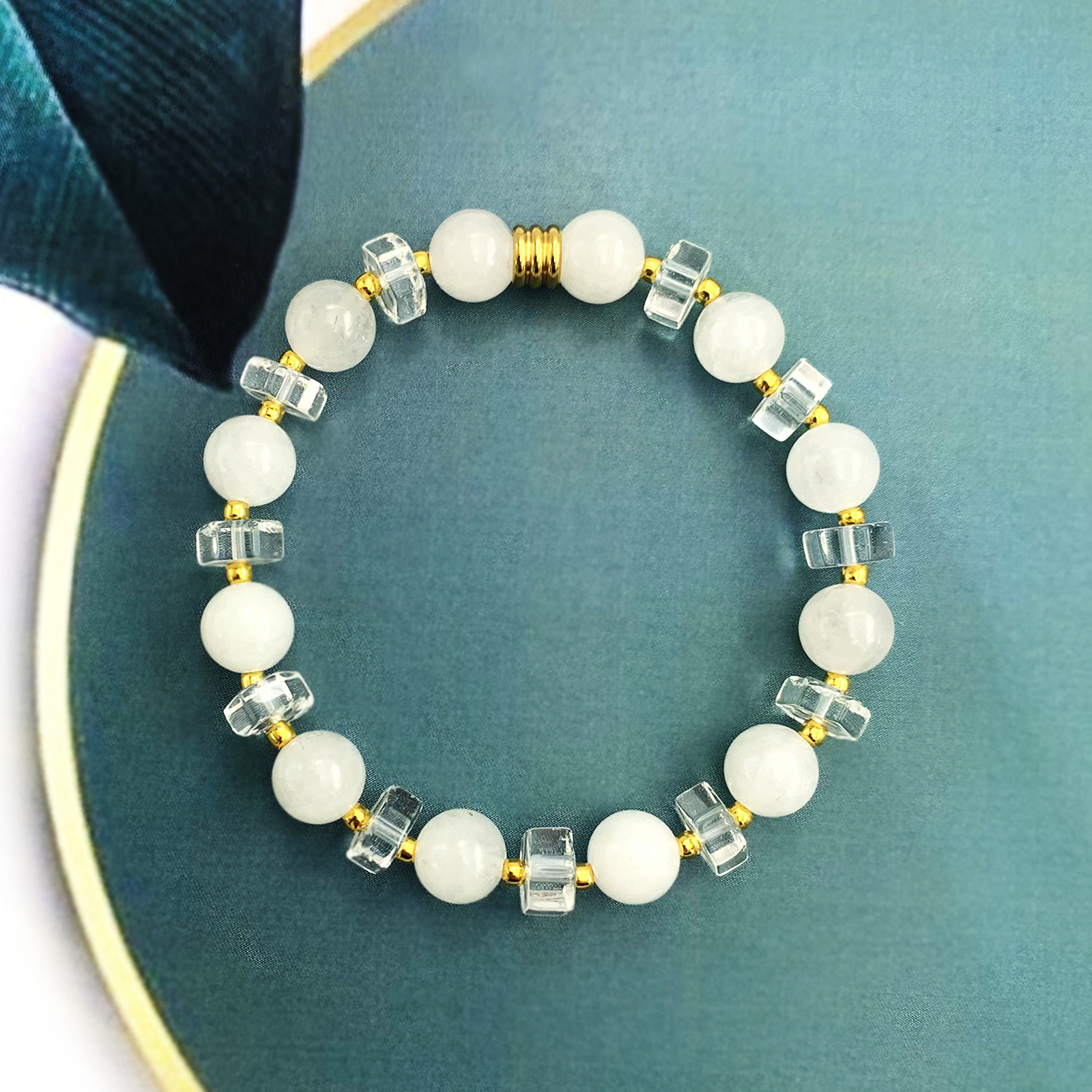 Χειροποίητο βραχιόλι Λευκός Χαλαζίας eGAIA