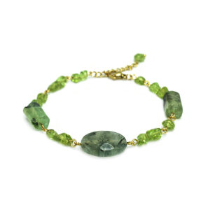 Χειροποίητο βραχιόλι Πρενίτης και Περίδοτο (Peridot) eGAIA