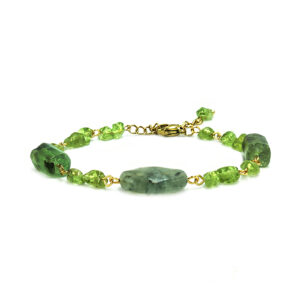 Χειροποίητο βραχιόλι Πρενίτης και Περίδοτο (Peridot) eGAIA
