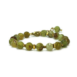 Χειροποίητο βραχιόλι Πράσινος Γρανάτης (Ουβαροβίτης) 6mm ταγέ eGAIA