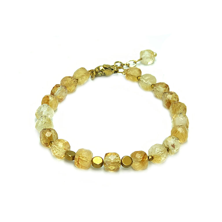 Χειροποίητο βραχιόλι Κιτρίνης (Citrine) ταγέ – Ο λίθος του πλούτου και της ευημερίας