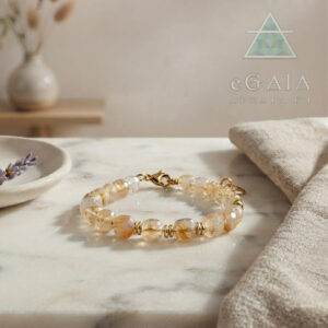 Χειροποίητο βραχιόλι Κιτρίνης (Citrine) ταγέ eGAIA e