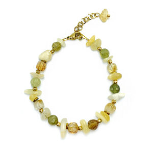 Χειροποίητο βραχιόλι Κιτρίνης (Citrine) και Πράσινος Γρανάτης (Ουβαροβίτης) eGAIA