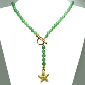 Χειροποίητο κολιε (αστερίας) Πράσινη Αβεντουρίνη – Ο λίθος της τύχης