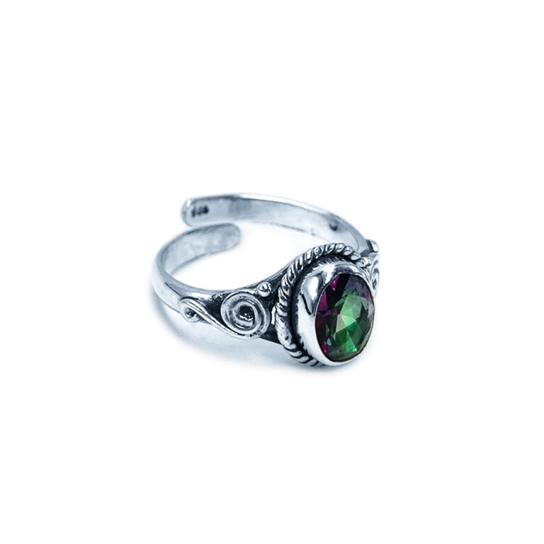 Χειροποίητο ασημένιο δαχτυλίδι Mystic Topaz (Τοπάζι) οβάλ – Ο λίθος της συναισθηματικής θεραπείας