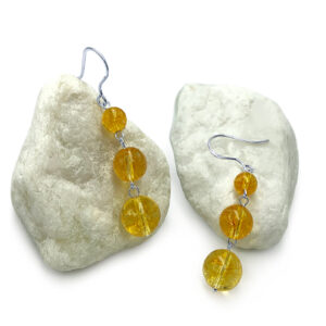 Χειροποίητα ασημένια σκουλαρίκια Κιτρίνης (Citrine) eGAIA