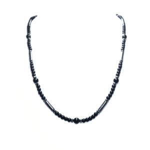 Χειροποίητο ανδρικό κολιέ Οψιδιανός και Αιματίτης