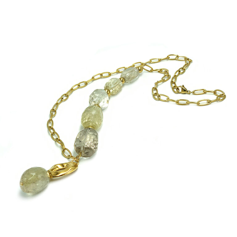 Χειροποίητο κολιέ Κιτρίνης (Citrine) – Ο λίθος του πλούτου και της ευημερίας