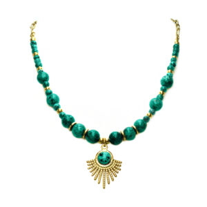 Χειροποίητο κολιέ με Αφρικάνικο Τιρκουάζ (African Turquoise) eGAIA