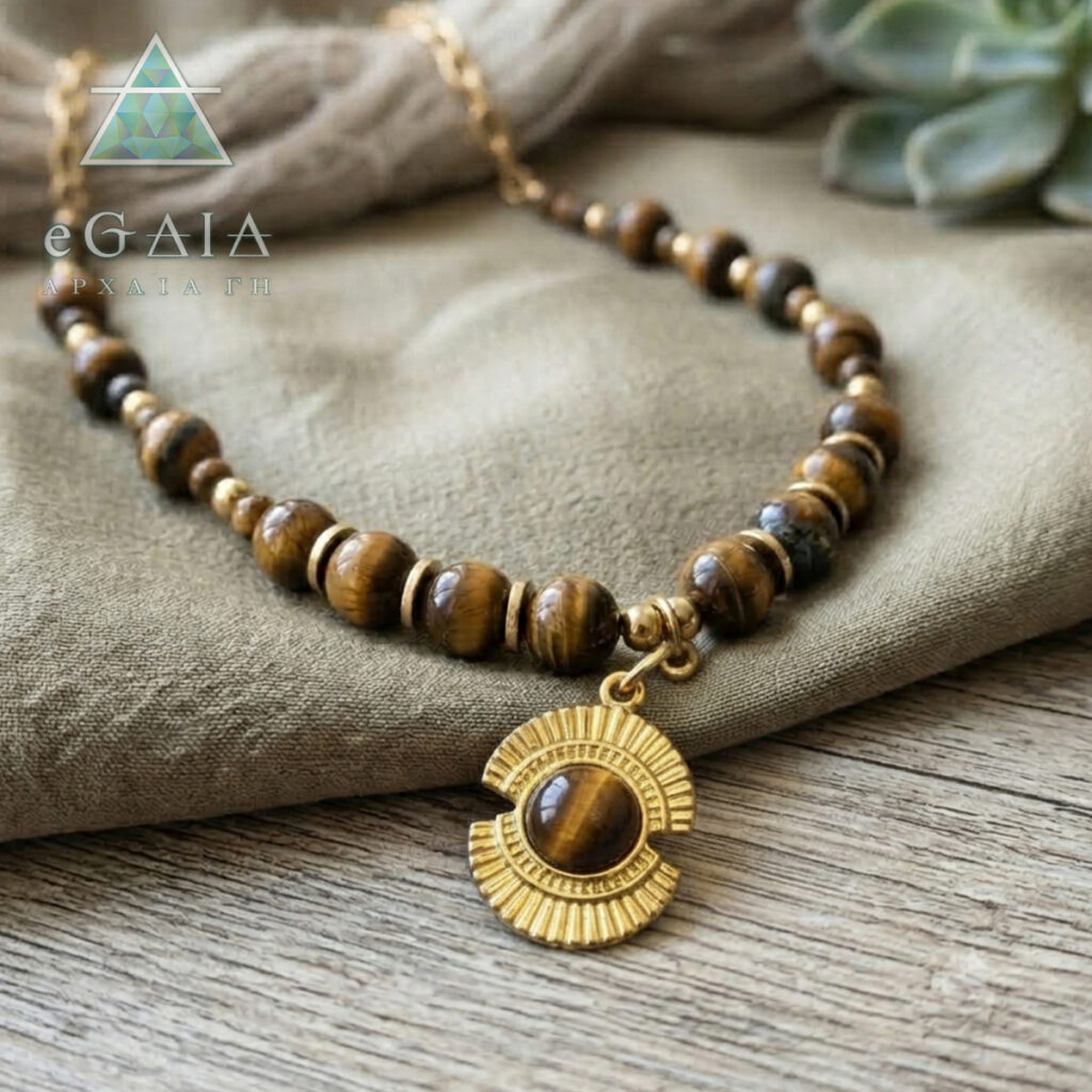 Χειροποίητο κολιέ Μάτι της Τίγρης eGAIA