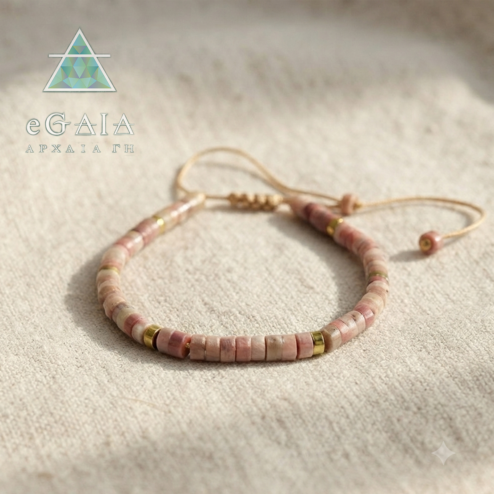 Βραχιόλι macrame Ροδονίτης eGAIA