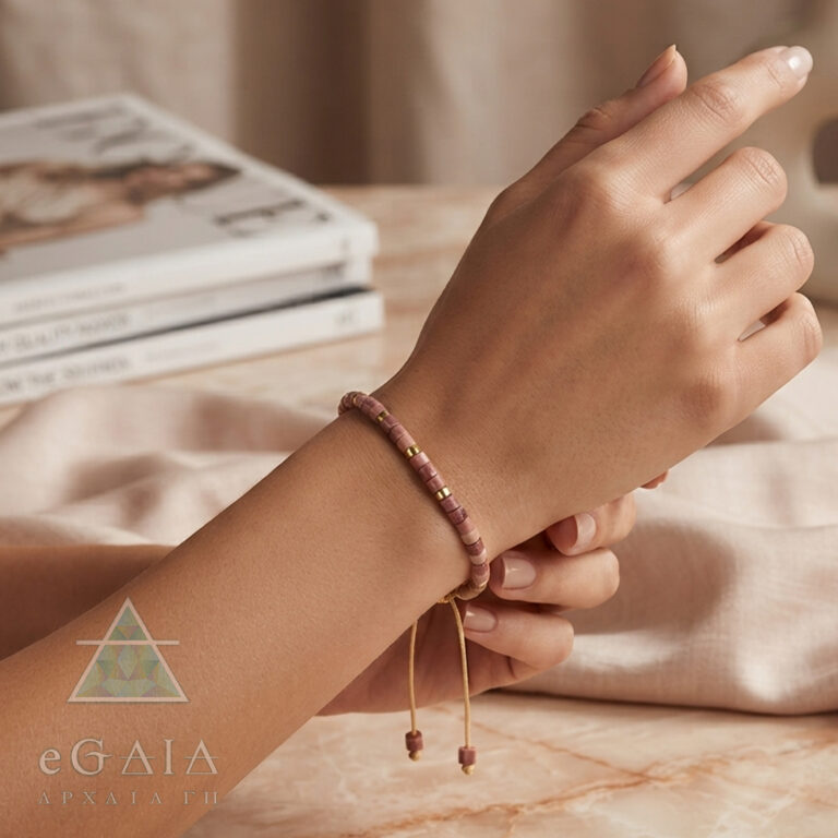 Βραχιόλι macrame Ροδονίτης – Ο λίθος της στοργής και της σύνδεσης