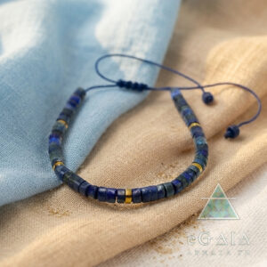 Χειροποίητο βραχιόλι macrame Λάπις Λάζουλι (Lapis Lazuli) eGAIA
