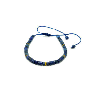 Χειροποίητο βραχιόλι macrame Λάπις Λάζουλι (Lapis Lazuli) eGAIA