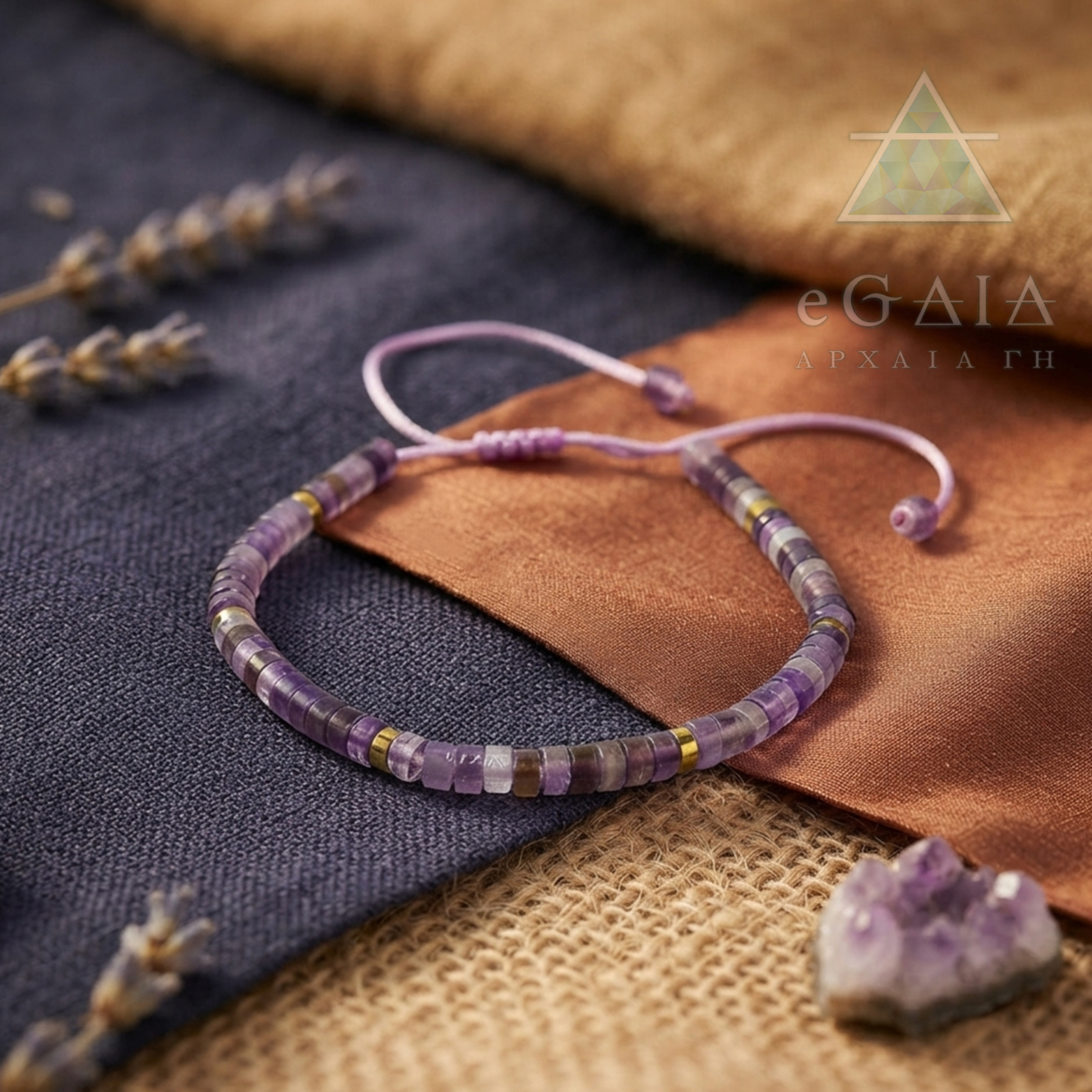 Βραχιόλι Macrame Αμέθυστος eGAIA