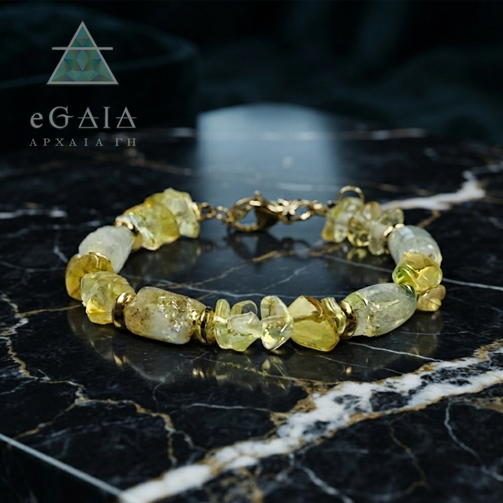 Χειροποίητο βραχιόλι Κιτρίνης (Citrine) eGAIA