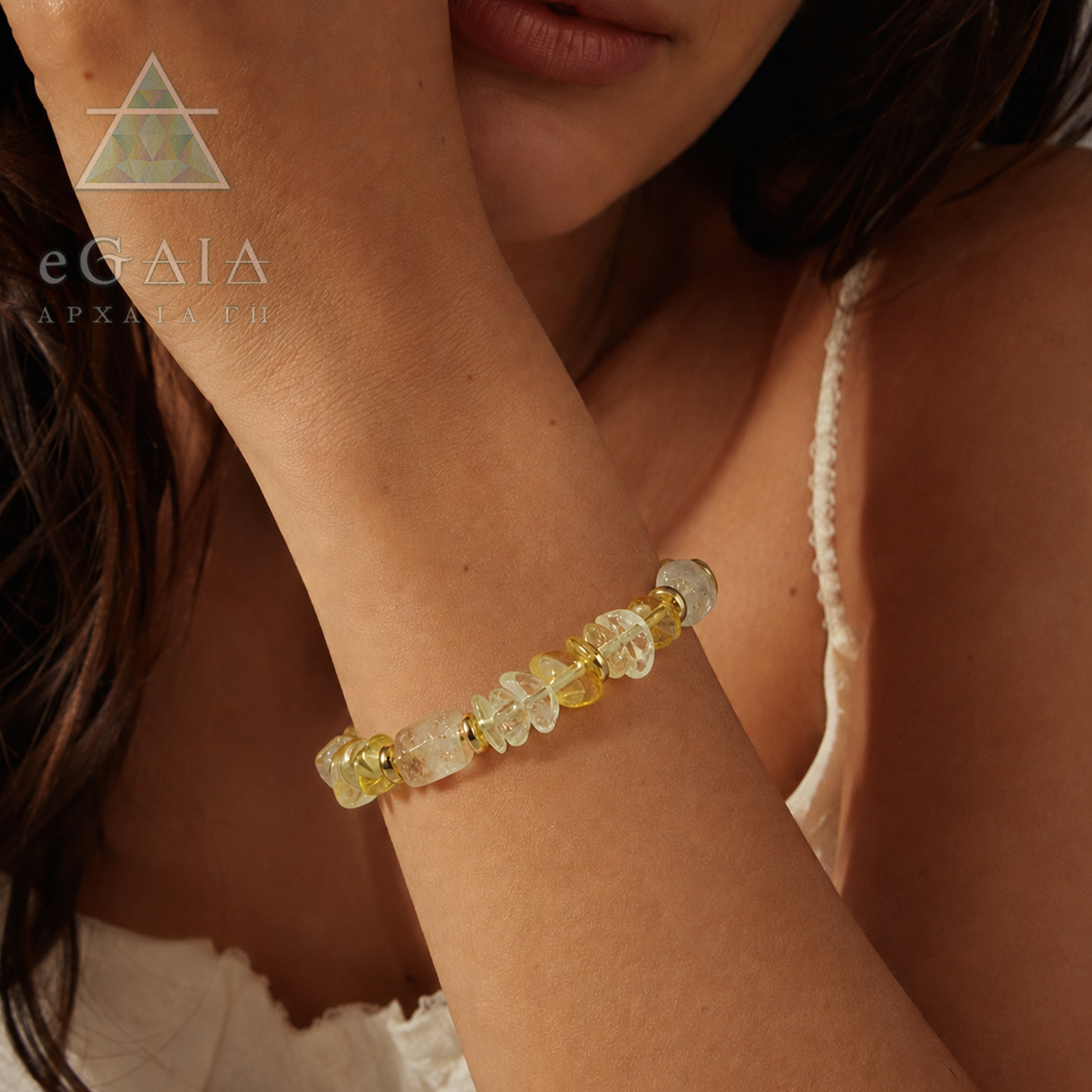 Χειροποίητο βραχιόλι Κιτρίνης (Citrine) eGAIA