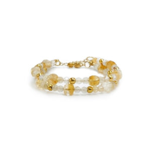 Χειροποίητο διπλό βραχιόλι Κιτρίνης (Citrine) eGAIA