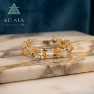 Χειροποίητο διπλό βραχιόλι Κιτρίνης (Citrine) eGAIA