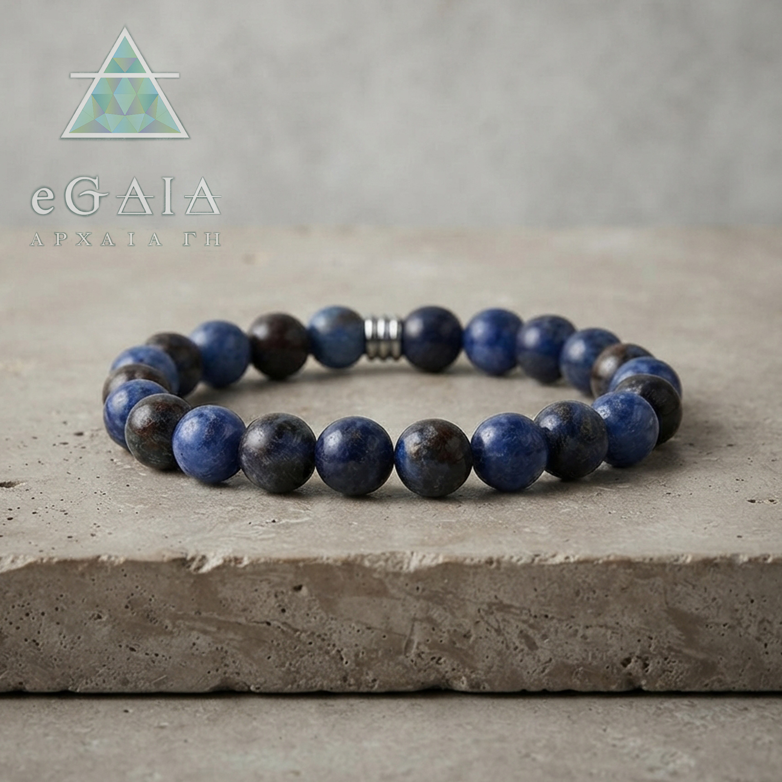 Χειροποίητο βραχιόλι με Μπλε Καφέ Οπάλιο (Blue Brown Opal) eGAIA