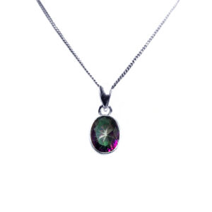 Χειροποίητο ασημένιο μενταγιόν με Mystic Topaz (Τοπάζι) οβάλ eGAIA