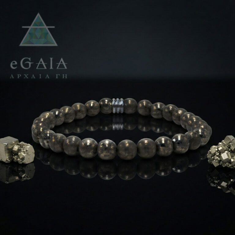 Χειροποίητο βραχιόλι Golden Πυρίτης 6mm – Ο λίθος της επιχειρηματικότητας