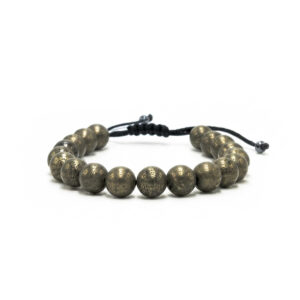 Χειροποίητο βραχιόλι macrame Golden Πυρίτης 8mm eGAIA