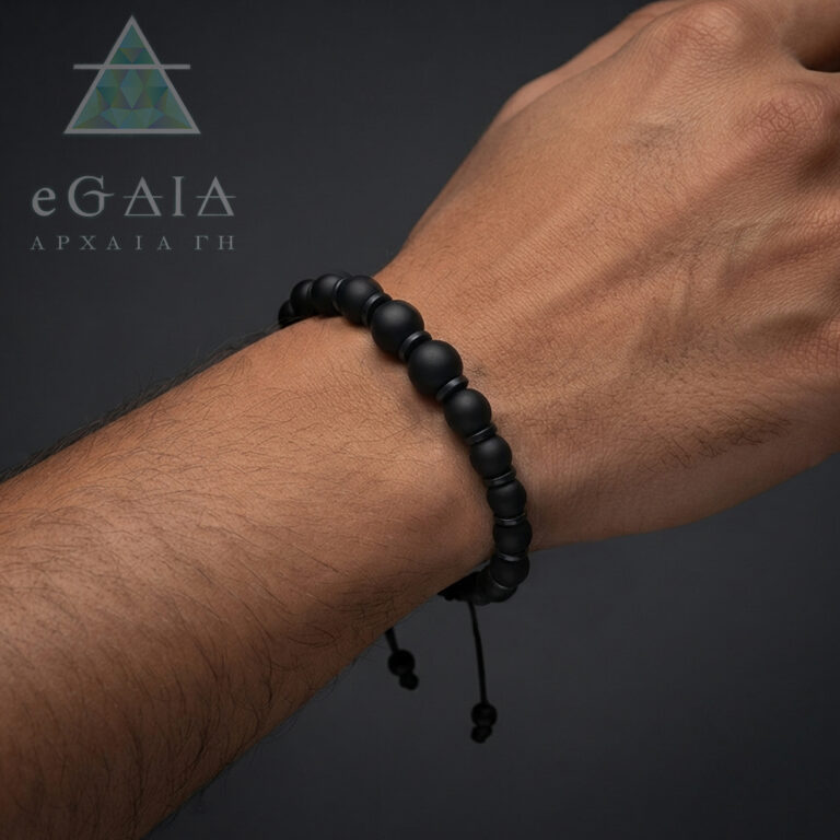 Χειροποίηρο Ανδρικό Βραχιόλι Macrame Οψιδιανός (ματ) – Ο λίθος της αλήθειας