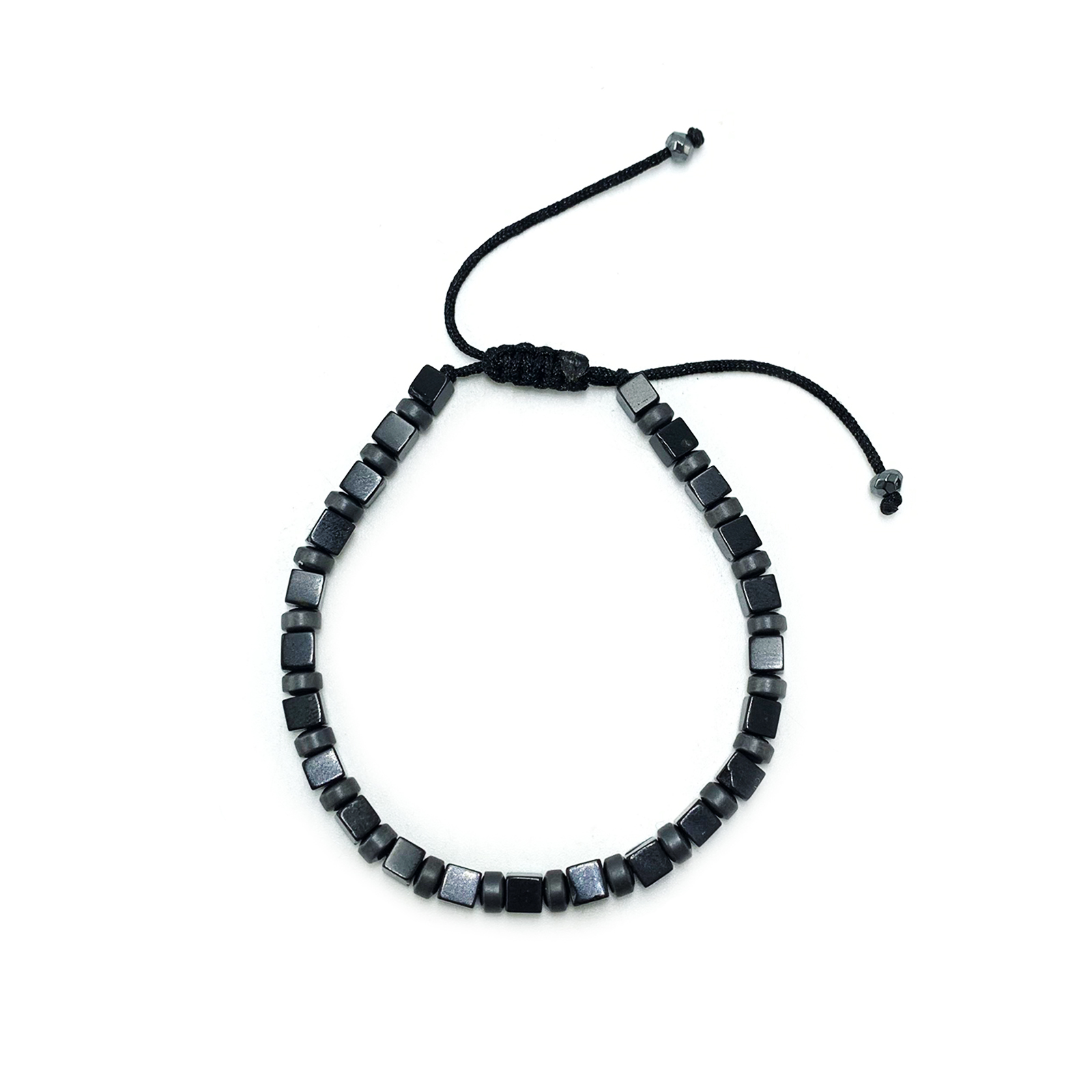 Χειροποίητο Ανδρικό Macrame Βραχιόλι Μαύρος Όνυχας και Αιματίτης eGAIA