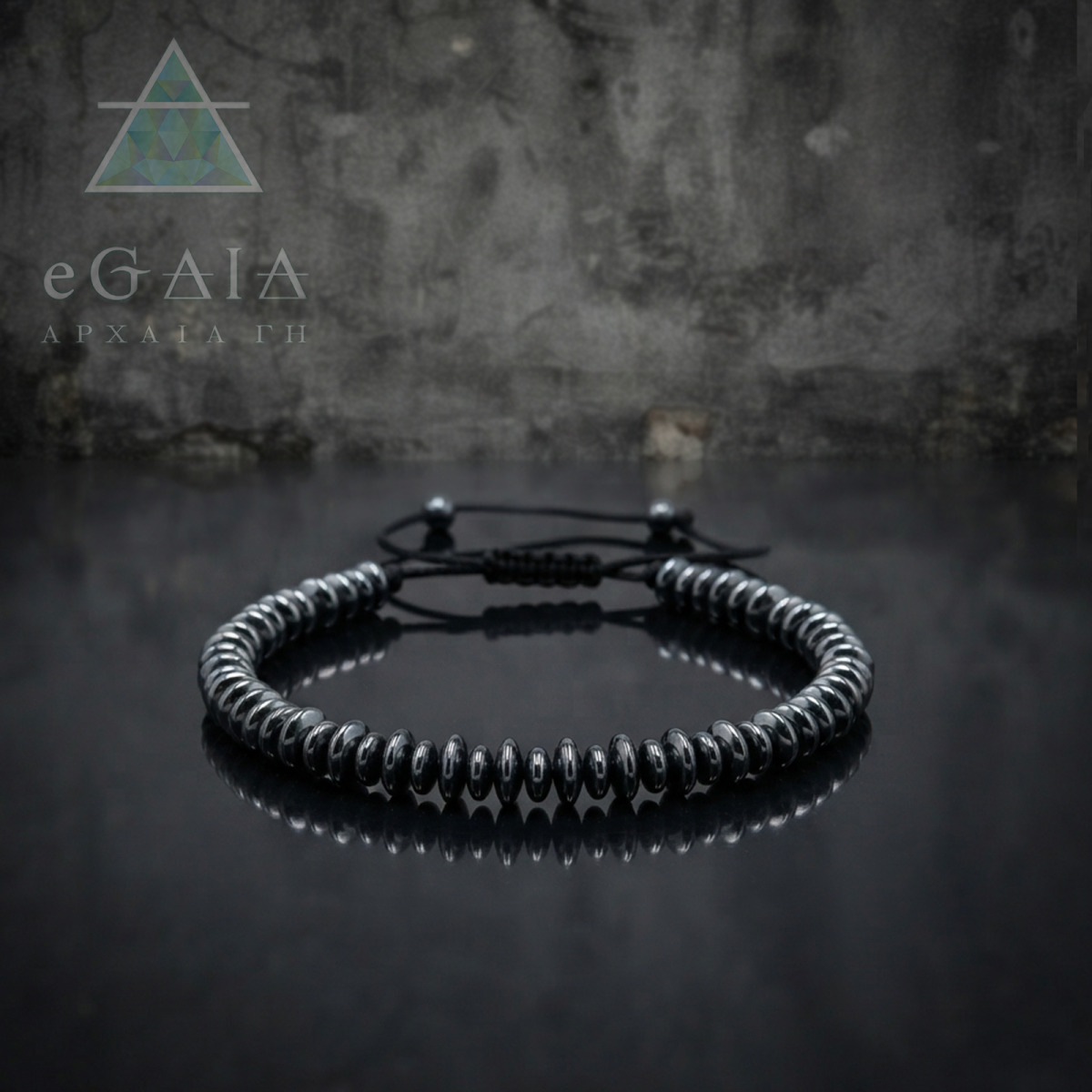 Ανδρικό Βραχιόλι Macrame Αιματίτης eGAIA